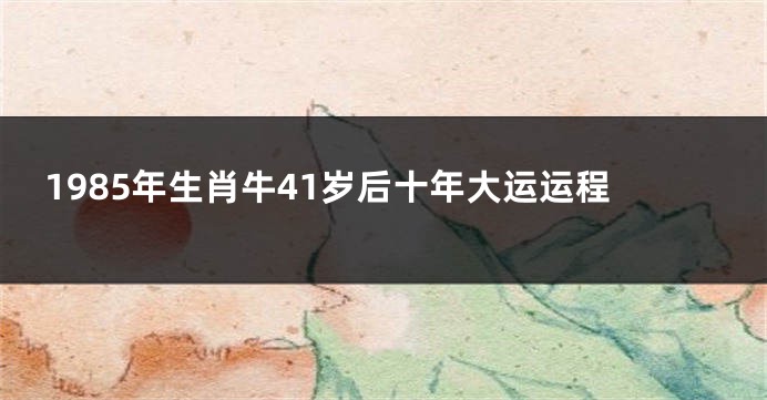 1985年生肖牛41岁后十年大运运程