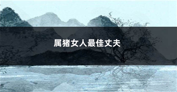 属猪女人最佳丈夫