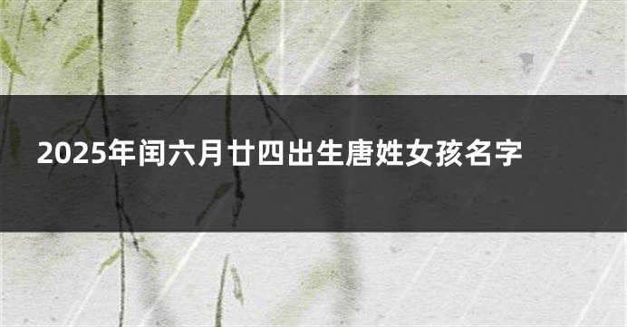 2025年闰六月廿四出生唐姓女孩名字