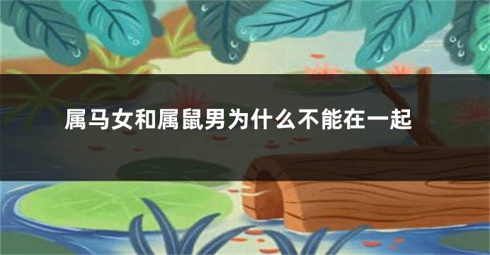 属马女和属鼠男为什么不能在一起