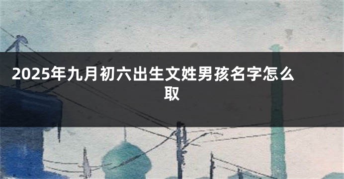 2025年九月初六出生文姓男孩名字怎么取
