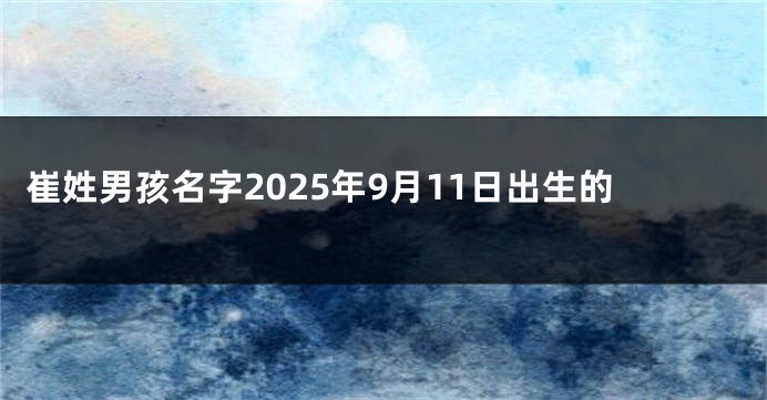 崔姓男孩名字2025年9月11日出生的