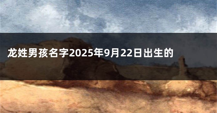 龙姓男孩名字2025年9月22日出生的