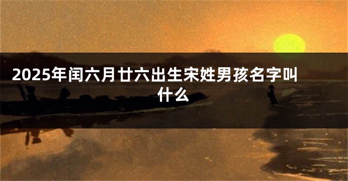 2025年闰六月廿六出生宋姓男孩名字叫什么