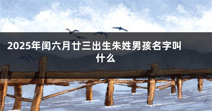 2025年闰六月廿三出生朱姓男孩名字叫什么