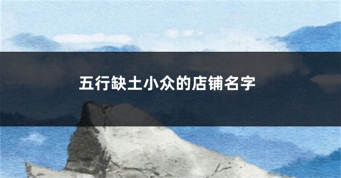 五行缺土小众的店铺名字