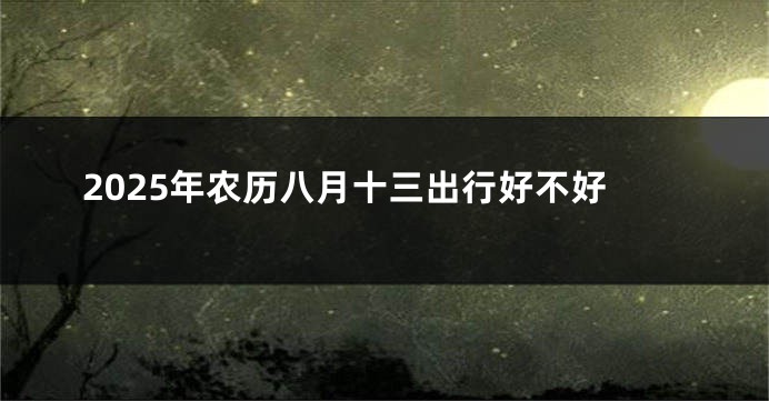 2025年农历八月十三出行好不好