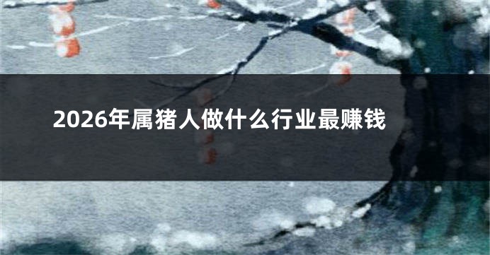 2026年属猪人做什么行业最赚钱