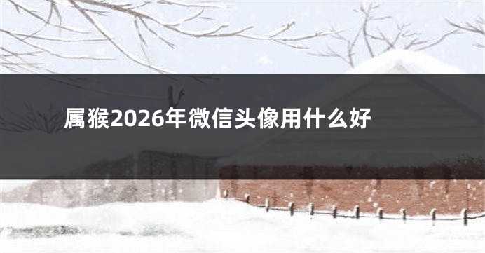 属猴2026年微信头像用什么好