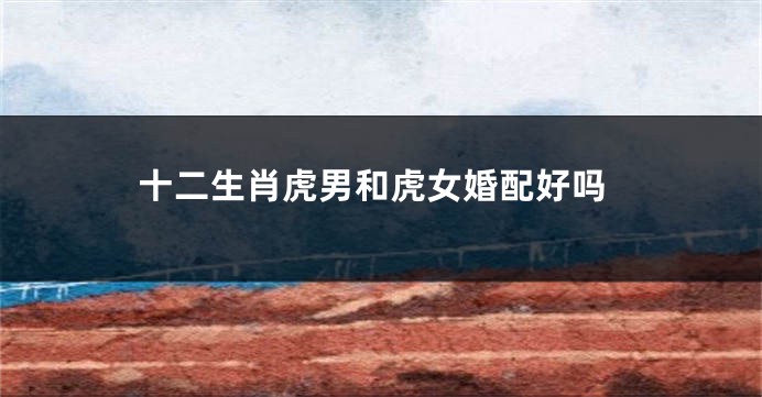 十二生肖虎男和虎女婚配好吗