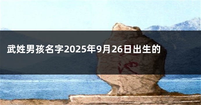 武姓男孩名字2025年9月26日出生的