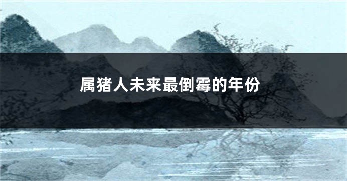 属猪人未来最倒霉的年份