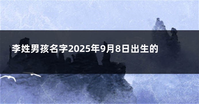 李姓男孩名字2025年9月8日出生的
