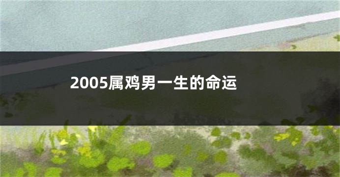 2005属鸡男一生的命运