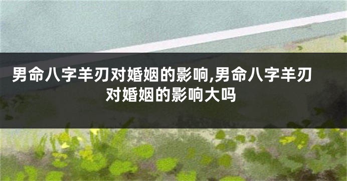男命八字羊刃对婚姻的影响,男命八字羊刃对婚姻的影响大吗
