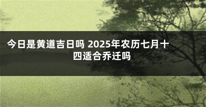 今日是黄道吉日吗 2025年农历七月十四适合乔迁吗