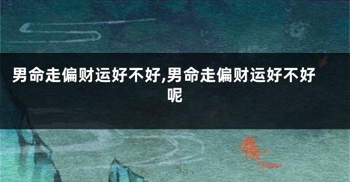 男命走偏财运好不好,男命走偏财运好不好呢