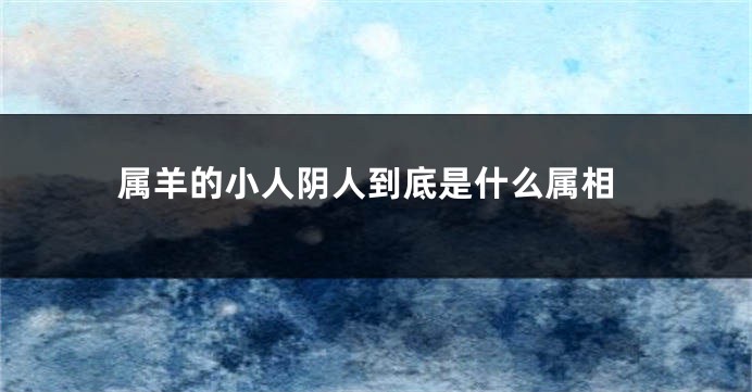 属羊的小人阴人到底是什么属相