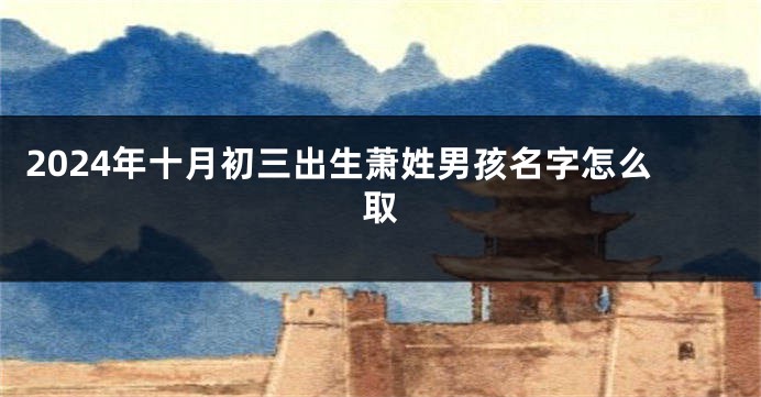 2024年十月初三出生萧姓男孩名字怎么取