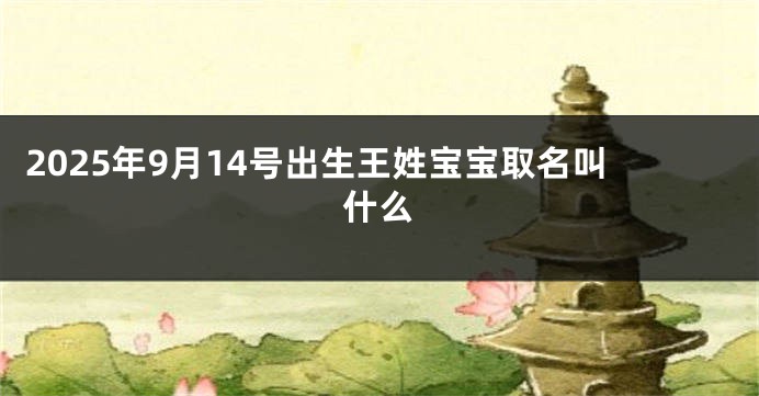 2025年9月14号出生王姓宝宝取名叫什么