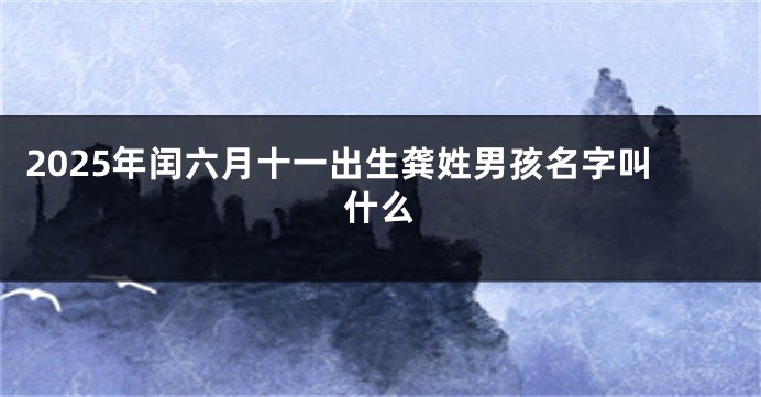2025年闰六月十一出生龚姓男孩名字叫什么