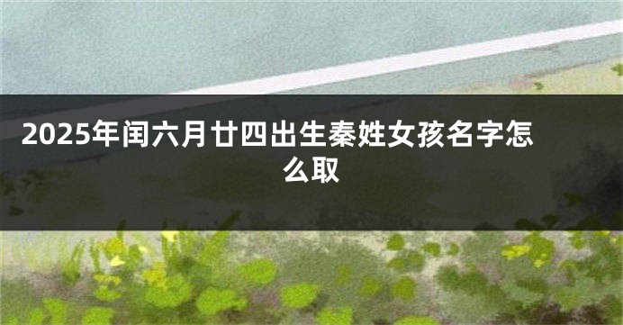 2025年闰六月廿四出生秦姓女孩名字怎么取