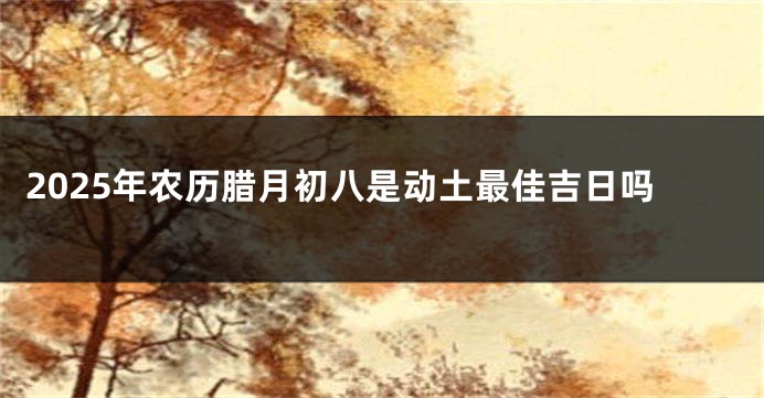 2025年农历腊月初八是动土最佳吉日吗