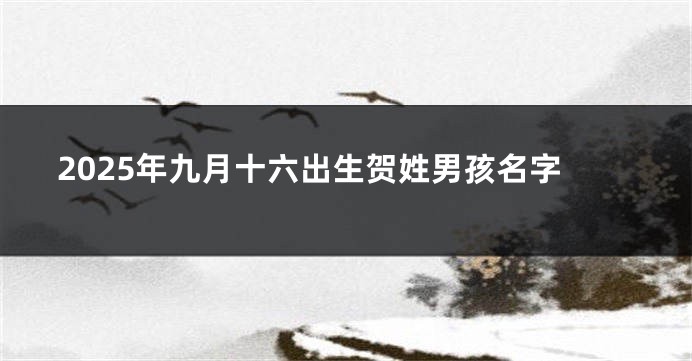 2025年九月十六出生贺姓男孩名字