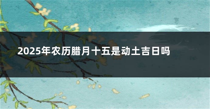 2025年农历腊月十五是动土吉日吗