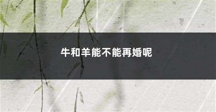 牛和羊能不能再婚呢