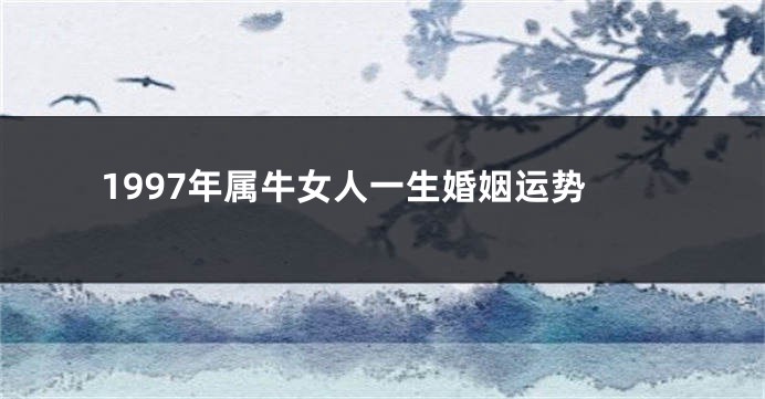 1997年属牛女人一生婚姻运势