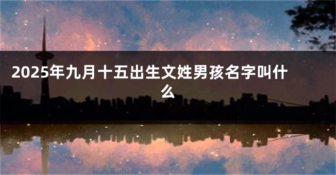 2025年九月十五出生文姓男孩名字叫什么