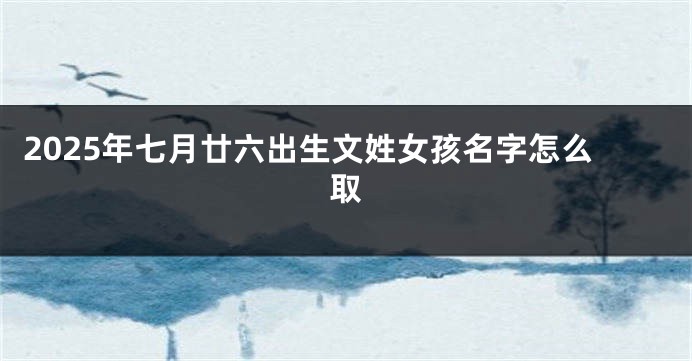 2025年七月廿六出生文姓女孩名字怎么取