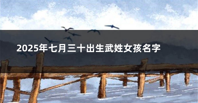 2025年七月三十出生武姓女孩名字