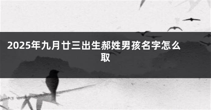 2025年九月廿三出生郝姓男孩名字怎么取