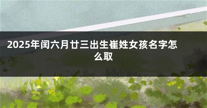 2025年闰六月廿三出生崔姓女孩名字怎么取