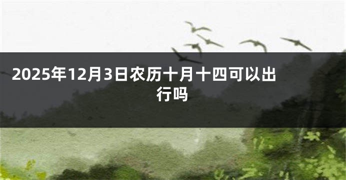 2025年12月3日农历十月十四可以出行吗