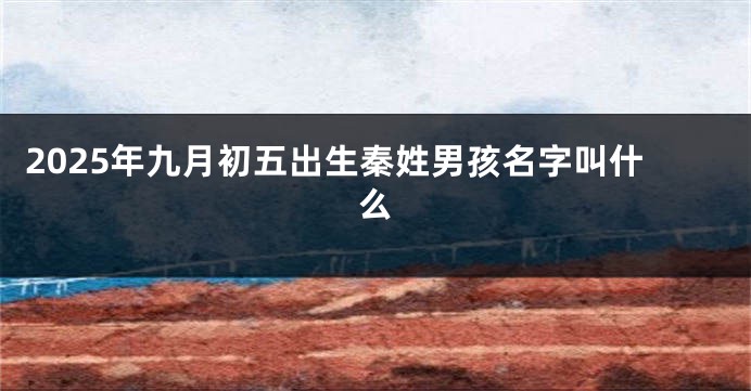 2025年九月初五出生秦姓男孩名字叫什么