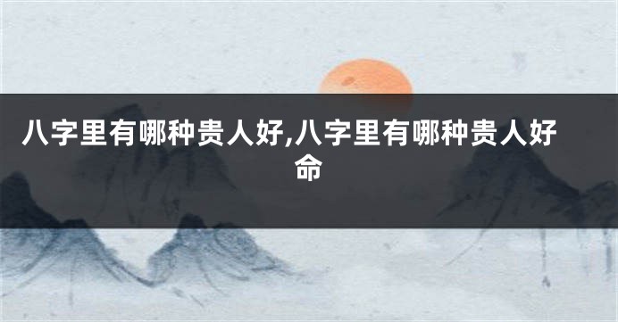 八字里有哪种贵人好,八字里有哪种贵人好命