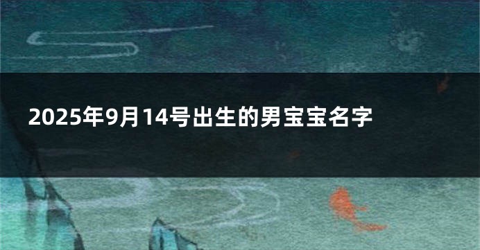 2025年9月14号出生的男宝宝名字