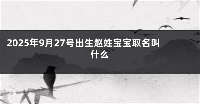 2025年9月27号出生赵姓宝宝取名叫什么