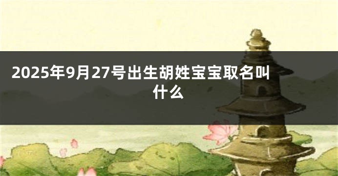 2025年9月27号出生胡姓宝宝取名叫什么
