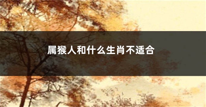 属猴人和什么生肖不适合