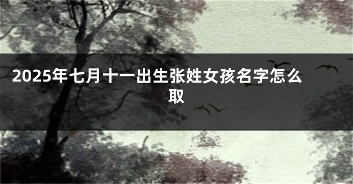 2025年七月十一出生张姓女孩名字怎么取