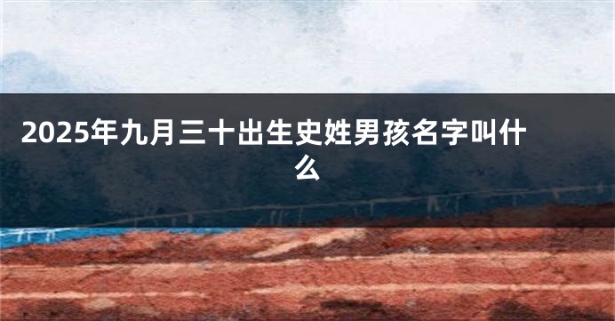 2025年九月三十出生史姓男孩名字叫什么