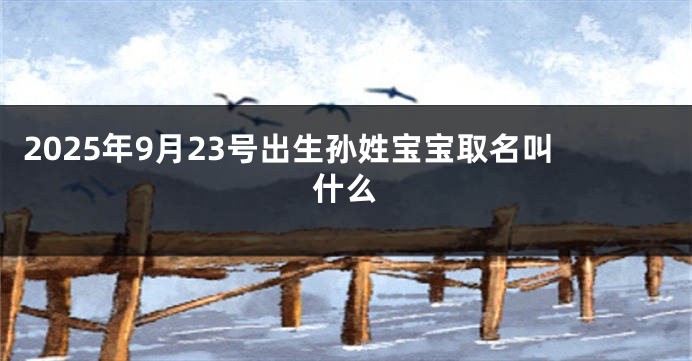 2025年9月23号出生孙姓宝宝取名叫什么