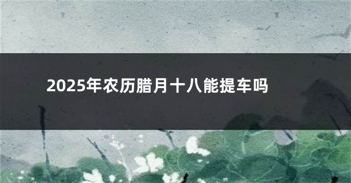 2025年农历腊月十八能提车吗