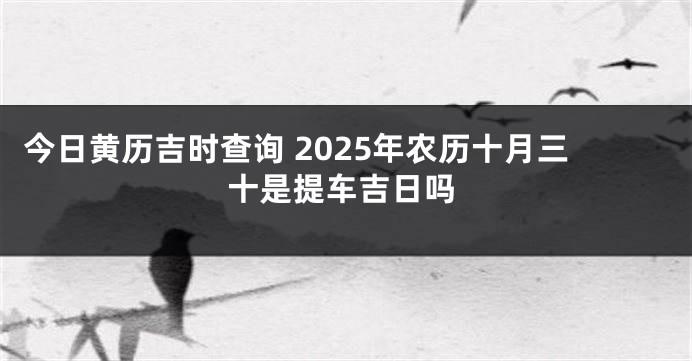今日黄历吉时查询 2025年农历十月三十是提车吉日吗