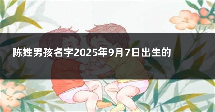 陈姓男孩名字2025年9月7日出生的