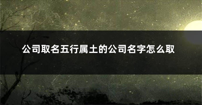 公司取名五行属土的公司名字怎么取